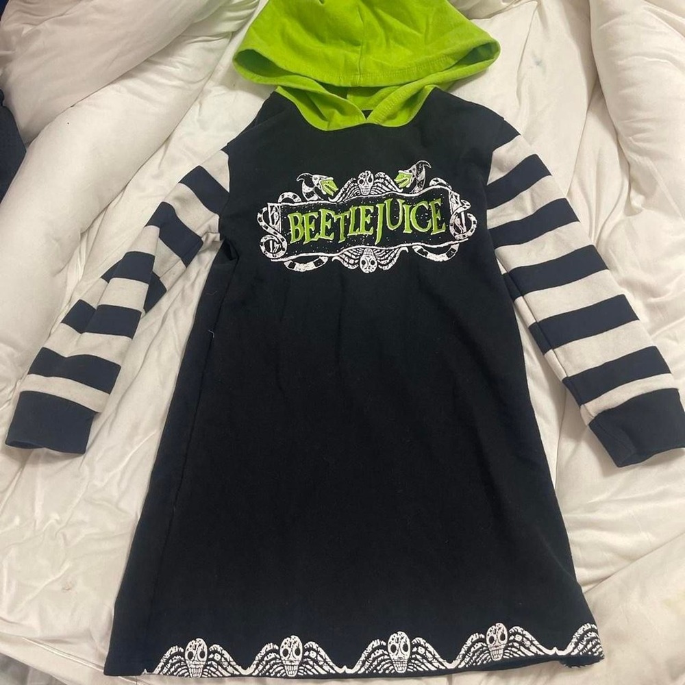Girls Beetlejuice Hoodie Dress Size 6/6x